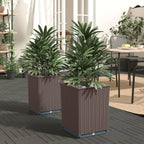 Jardinera 2 uds madera maciza de pino marrón miel 40x40x52,5 cm