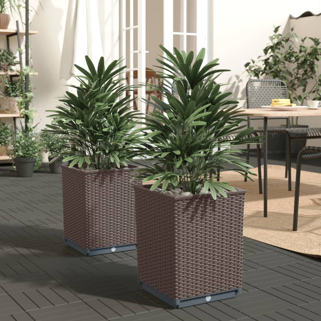 Jardinera 2 uds madera maciza de pino marrón miel 40x40x52,5 cm