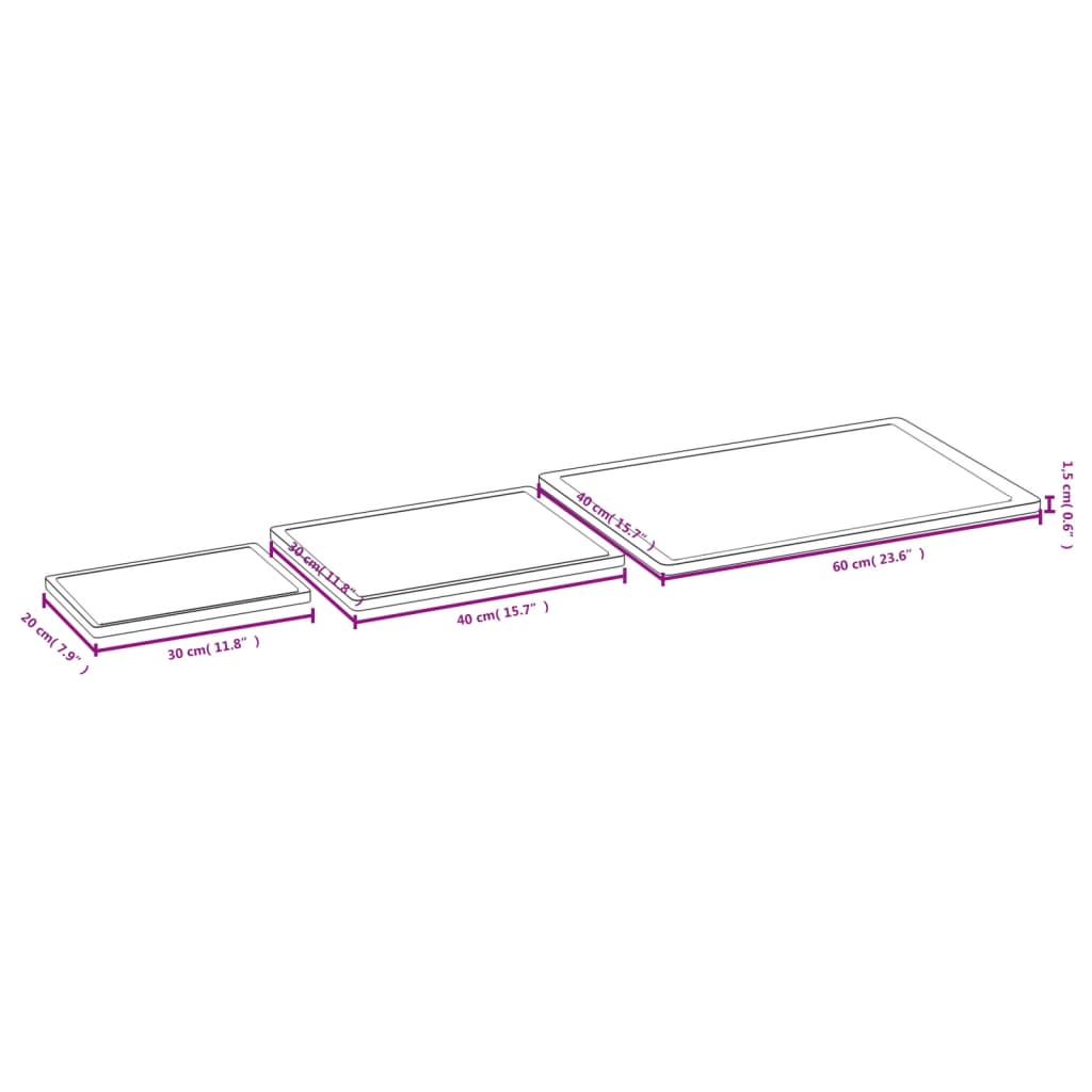 Juego de tablas de cortar 3 piezas de bambú