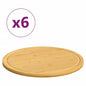 Tablas de cortar 6 uds bambú Ø30x1,5 cm