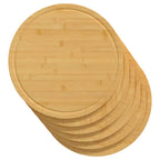Tablas de cortar 6 uds bambú Ø30x1,5 cm