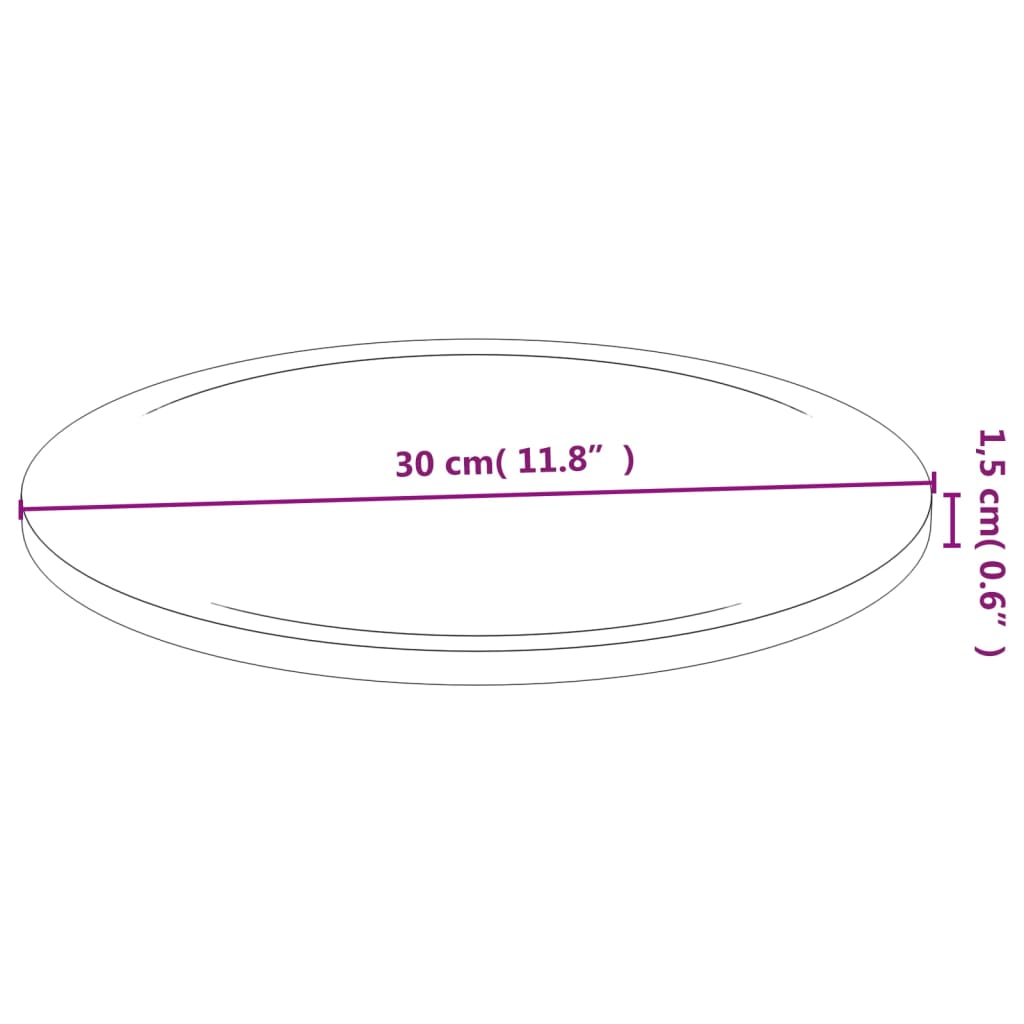 Tablas de cortar 6 uds bambú Ø30x1,5 cm