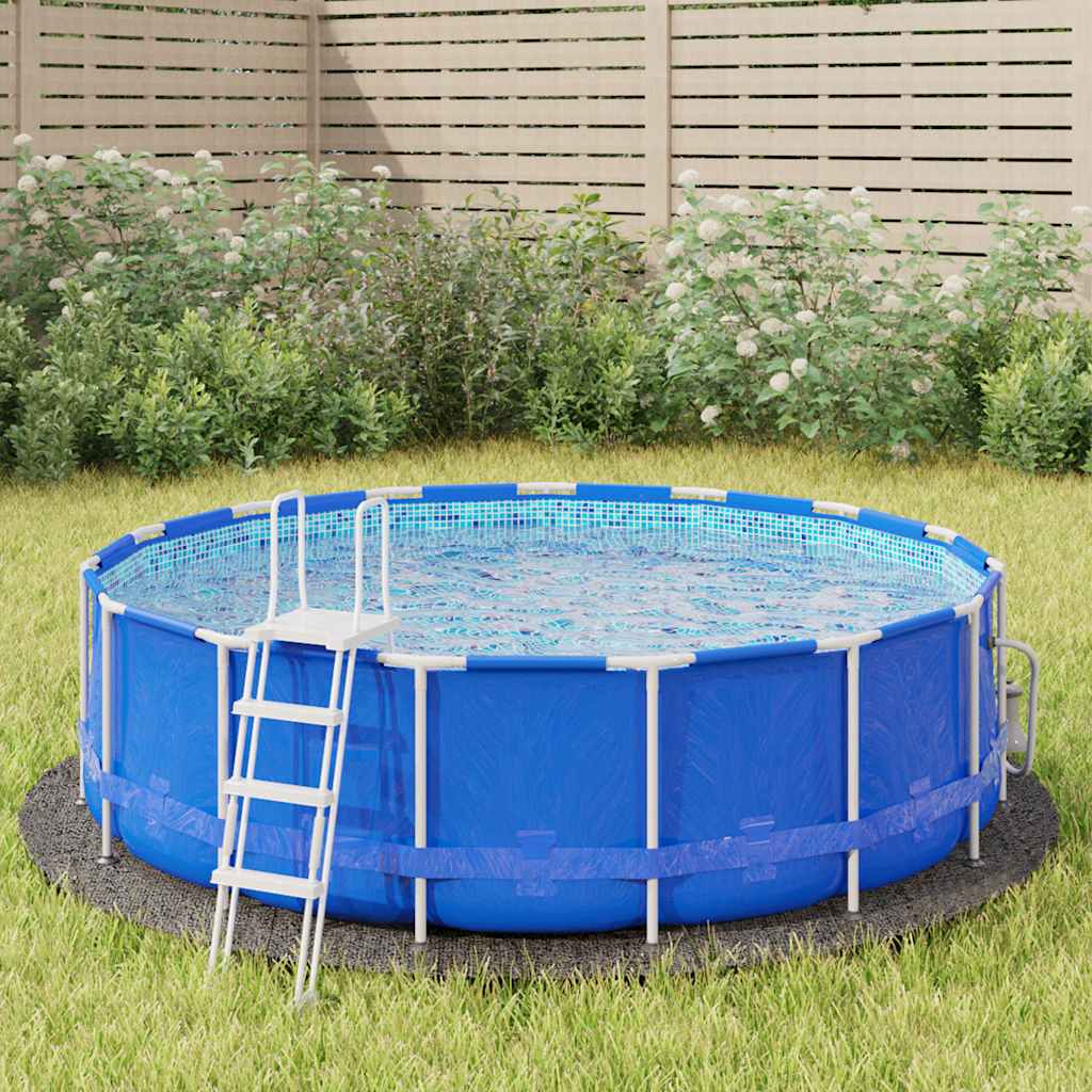 Tapete de chão para piscina geotêxtil de poliéster cinzento claro Ø244cm