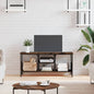 Mueble de TV hierro y madera contrachapada negro 121x35x45 cm
