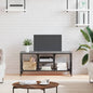 Mueble de TV hierro y madera contrachapada negro 121x35x45 cm
