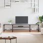 Mueble de TV hierro y madera contrachapada negro 121x35x45 cm
