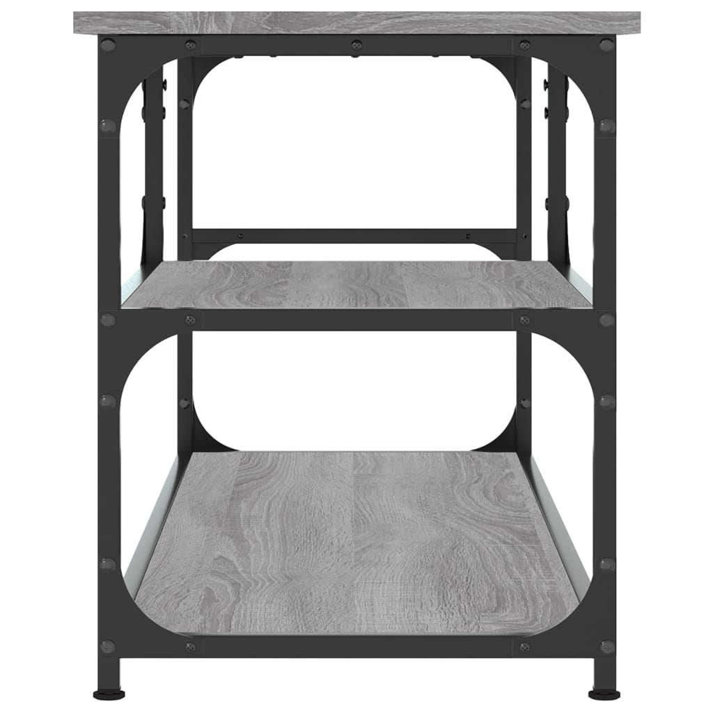 Mueble de TV contrachapada y acero gris Sonoma 103x38x46,5 cm