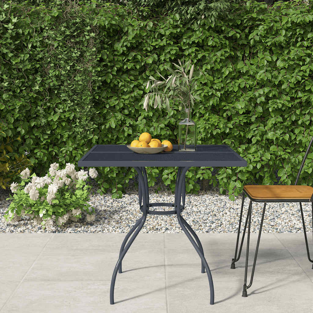 Anthracite Grey Steel Mesh Garden Table 50x50x72 cm