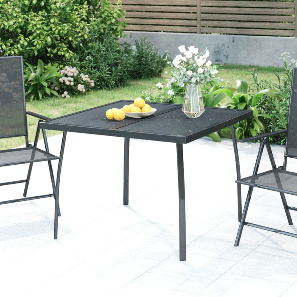 Anthracite Grey Steel Mesh Garden Table 50x50x72 cm
