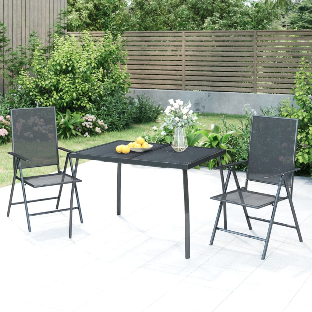Anthracite Grey Steel Mesh Garden Table 50x50x72 cm