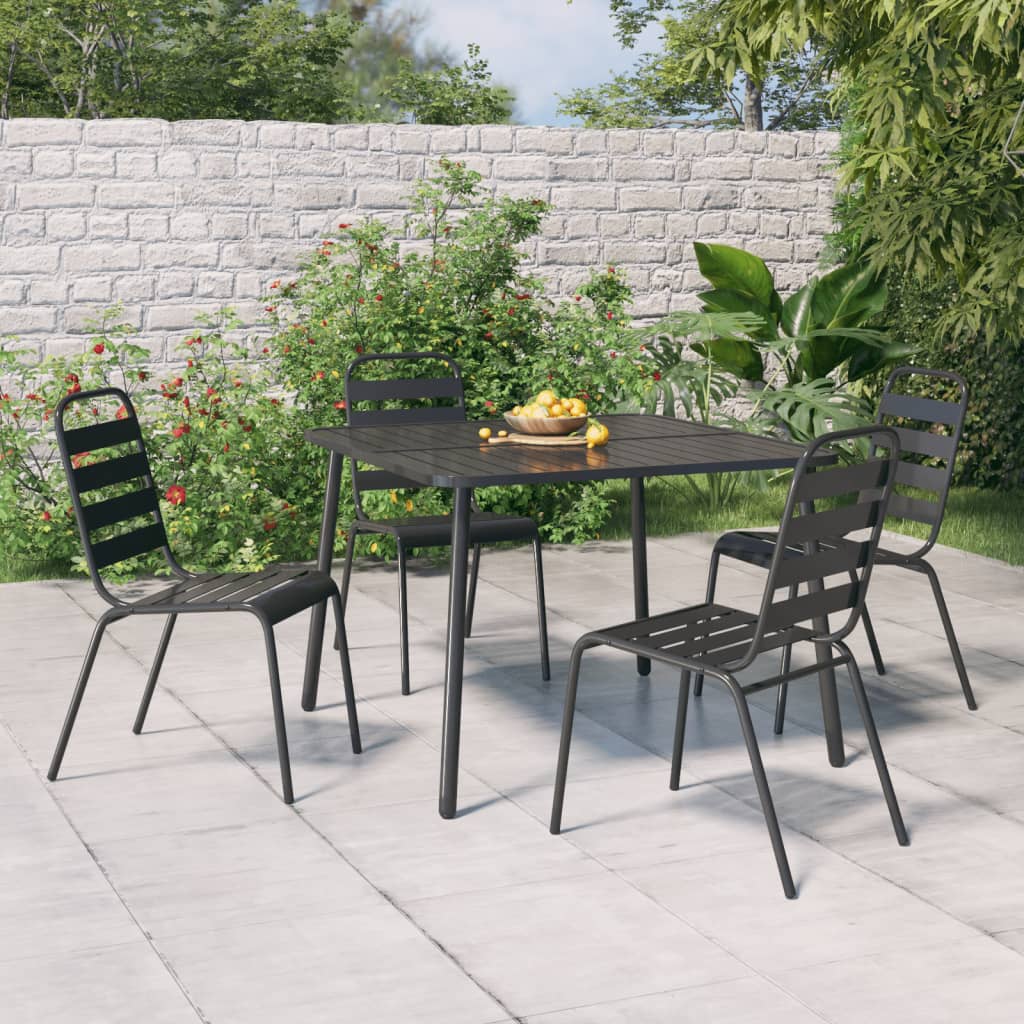 Mesa de jardín acero gris antracita 110x80x71 cm