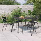 Mesa de jardín acero gris antracita 110x80x71 cm