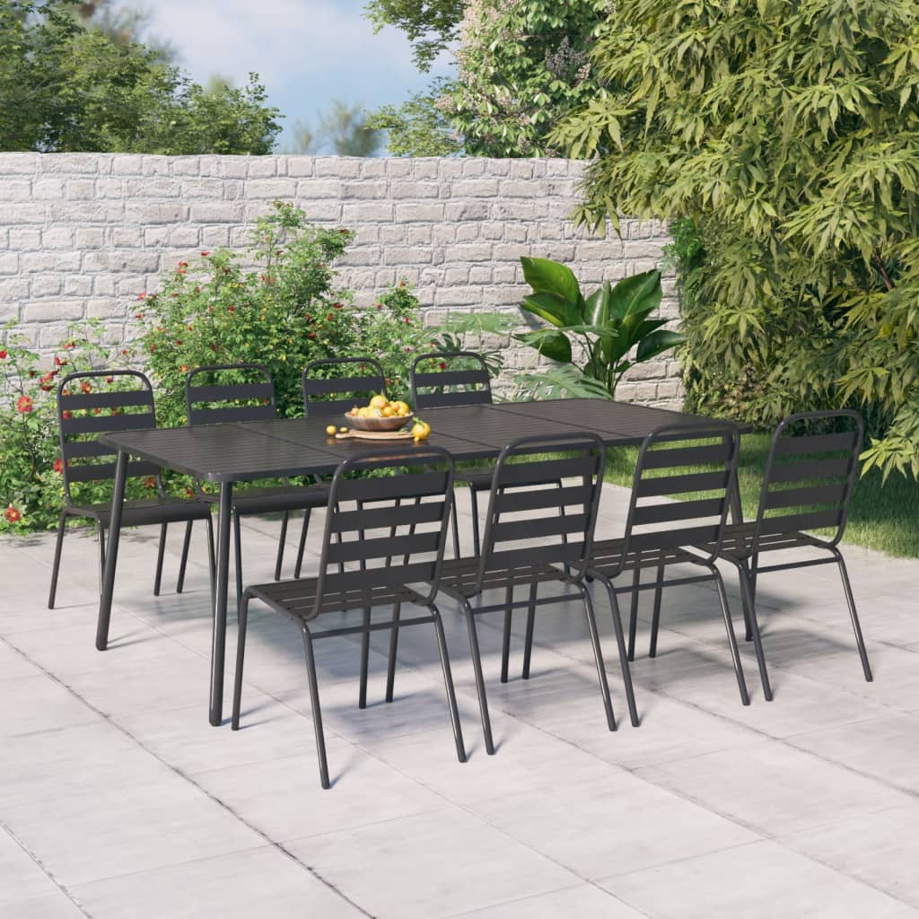 Mesa de jardín acero gris antracita 110x80x71 cm