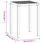 Mesa de jardín de acero gris antracita 50x50x72 cm
