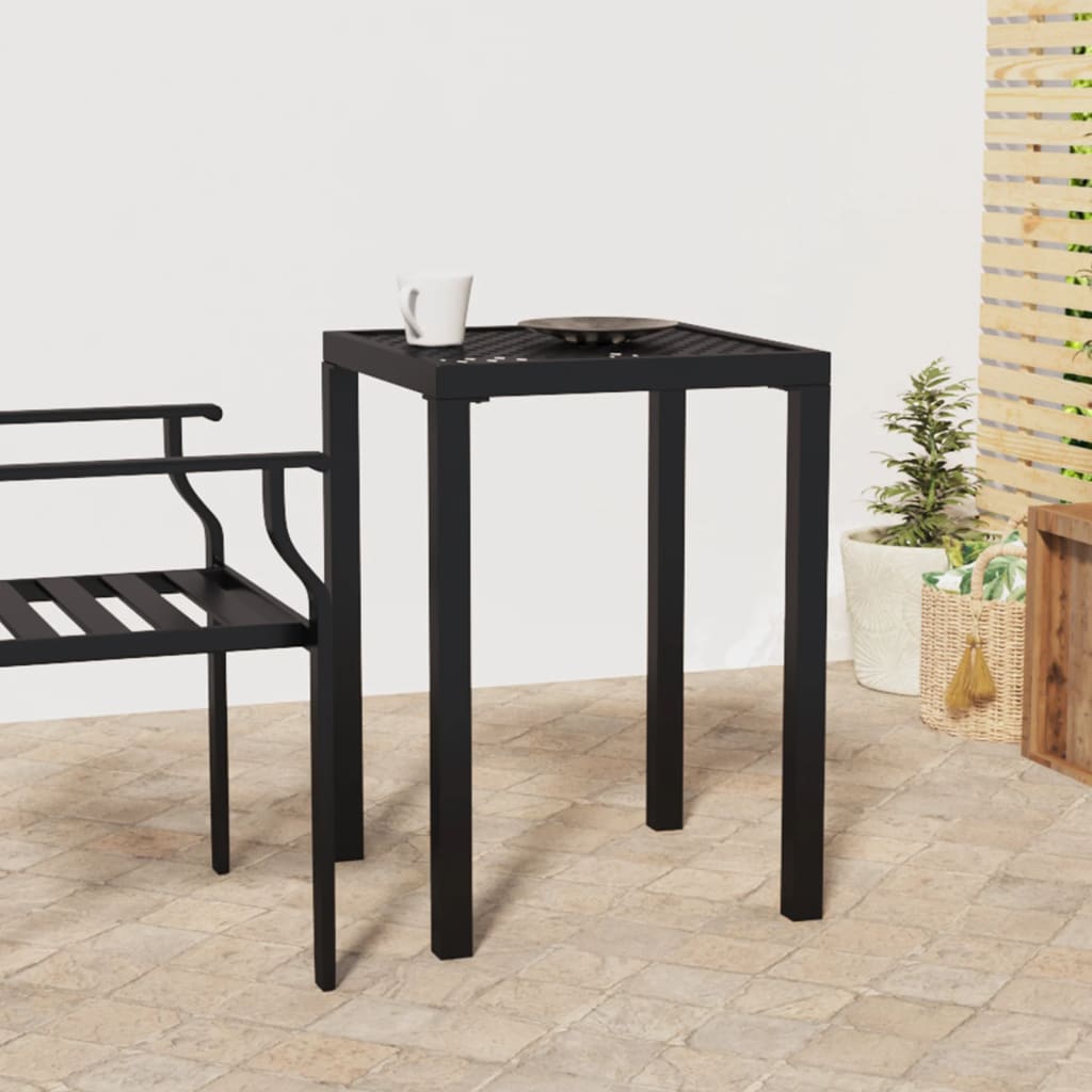 Mesa de jardín de acero gris antracita 50x50x72 cm
