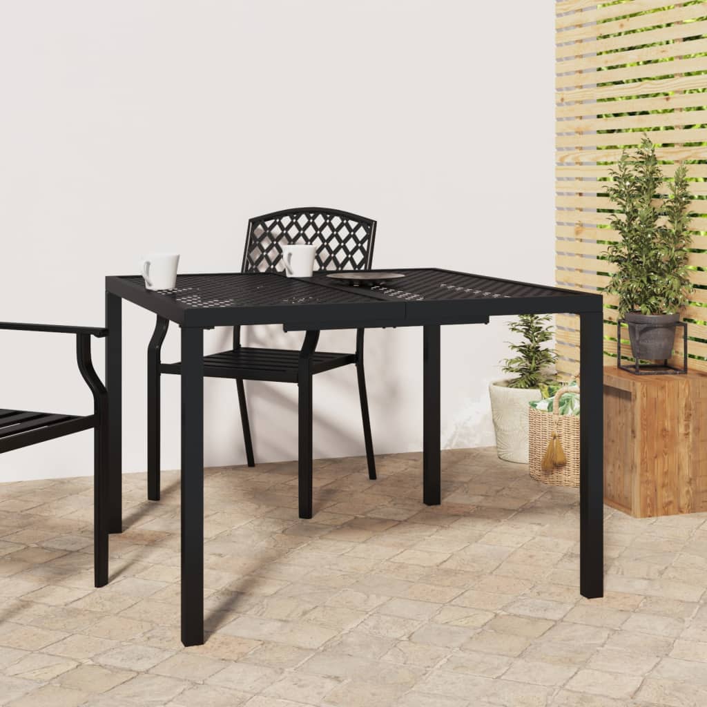 Mesa de jardín acero gris antracita 110x80x71 cm
