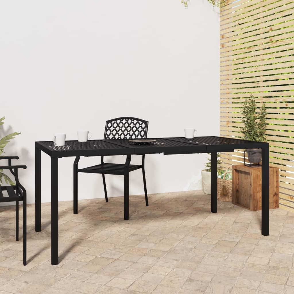Mesa de jardín acero gris antracita 110x80x71 cm