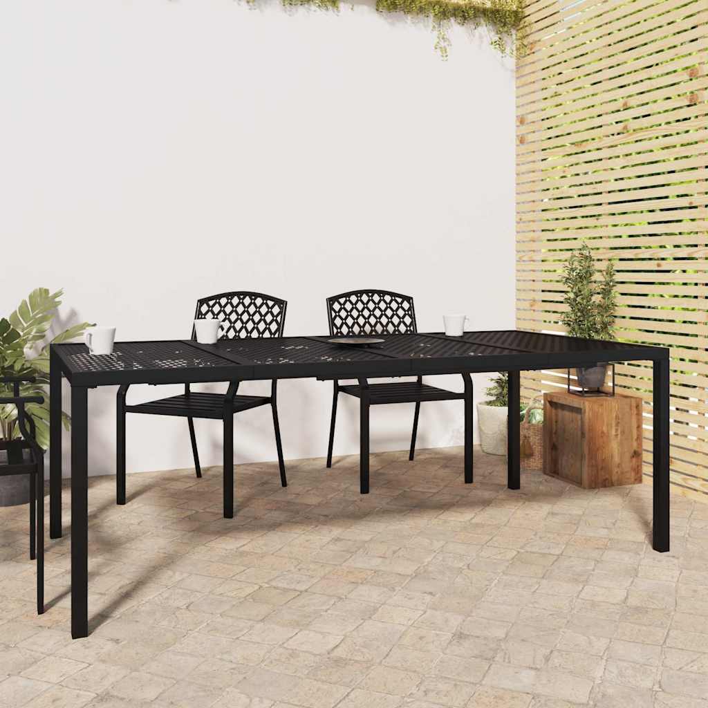 Mesa de jardín acero gris antracita 110x80x71 cm