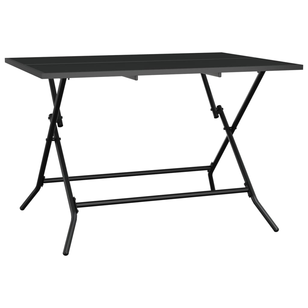 Mesa de jardín plegable malla acero gris antracita 110x80x72 cm