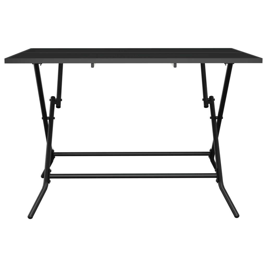 Mesa de jardín plegable malla acero gris antracita 110x80x72 cm