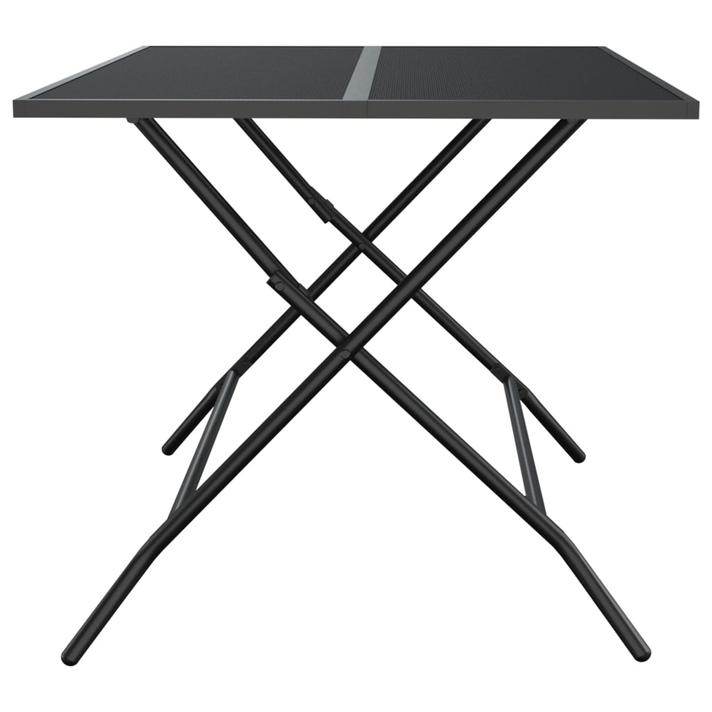 Mesa de jardín plegable malla acero gris antracita 110x80x72 cm