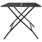 Mesa de jardín plegable malla acero gris antracita 110x80x72 cm