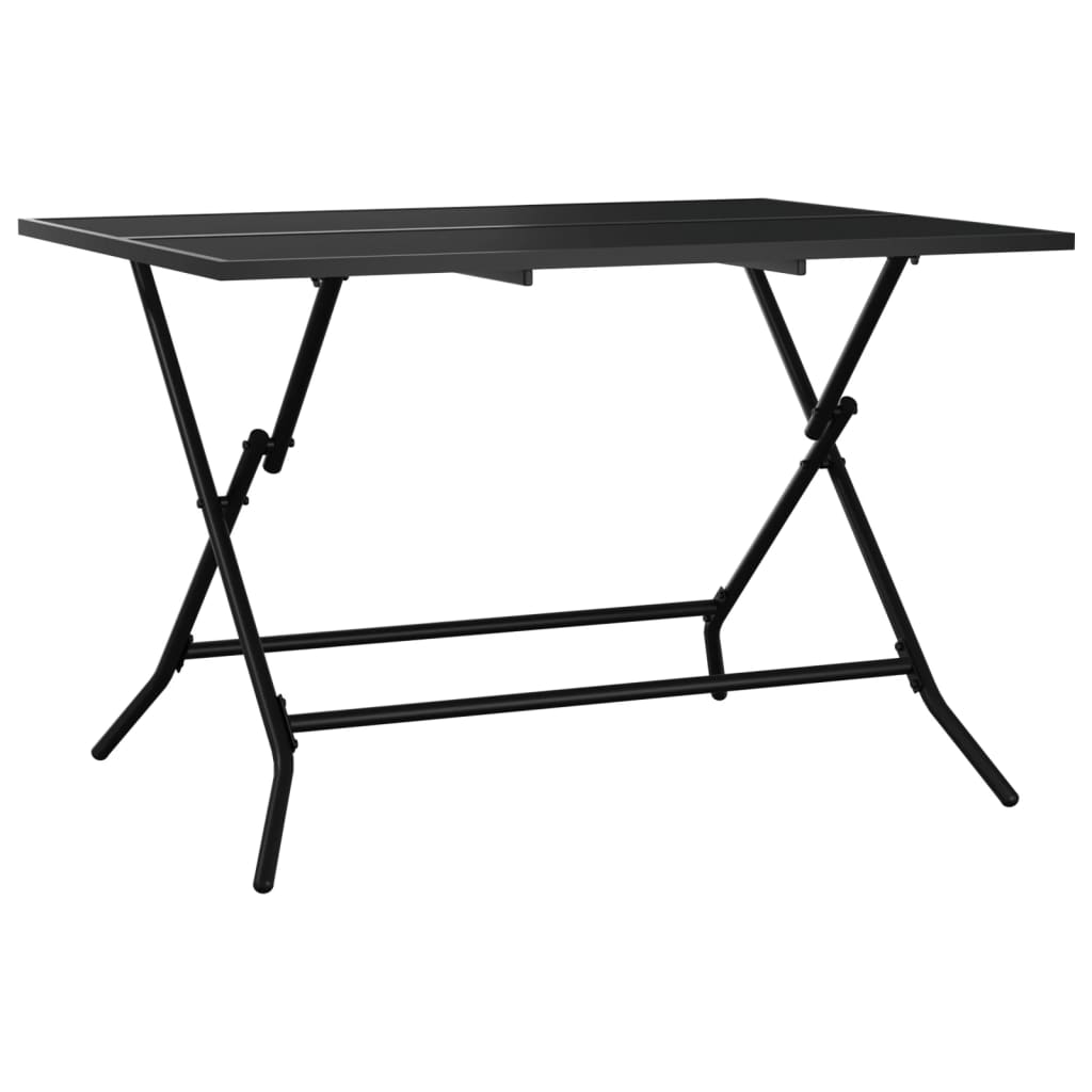 Mesa de jardín plegable malla acero gris antracita 110x80x72 cm
