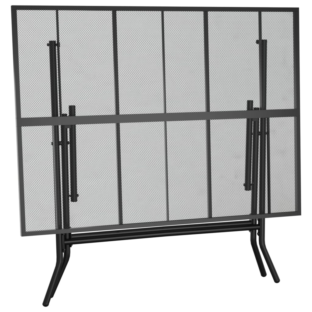 Mesa de jardín plegable malla acero gris antracita 110x80x72 cm