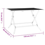Mesa de jardín plegable malla acero gris antracita 110x80x72 cm