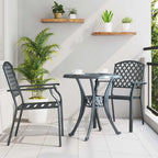 Silla de Jardín 2 pcs Antracita 56 x 65 x 89 cm Acero