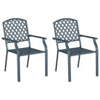 Silla de Jardín 2 pcs Antracita 56 x 65 x 89 cm Acero