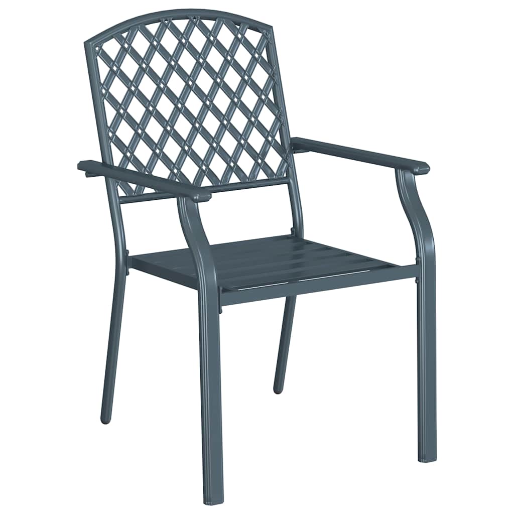 Silla de Jardín 2 pcs Antracita 56 x 65 x 89 cm Acero