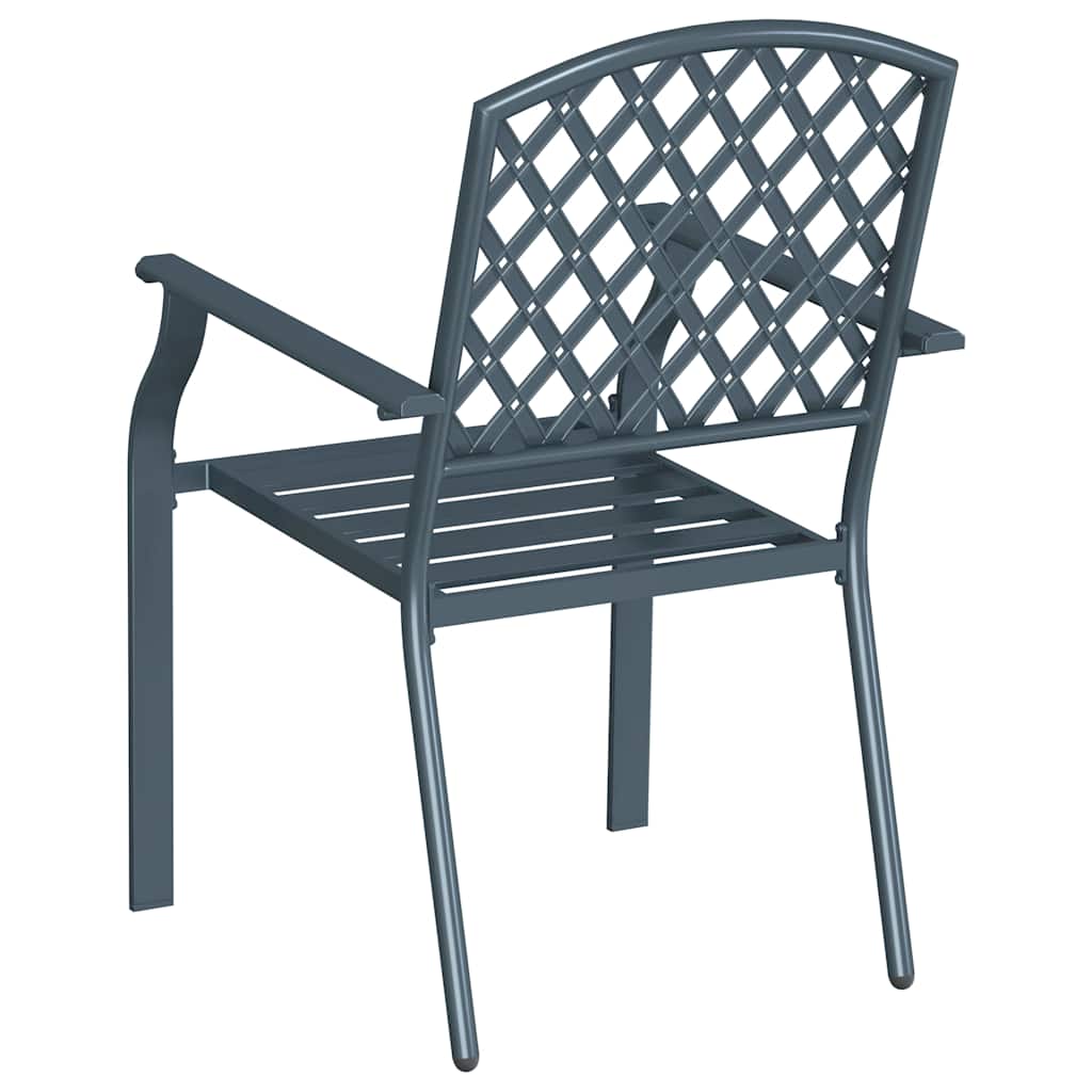 Silla de Jardín 2 pcs Antracita 56 x 65 x 89 cm Acero