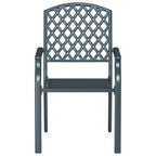 Silla de Jardín 2 pcs Antracita 56 x 65 x 89 cm Acero