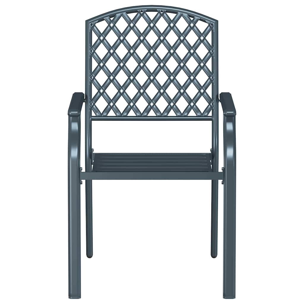 Silla de Jardín 2 pcs Antracita 56 x 65 x 89 cm Acero