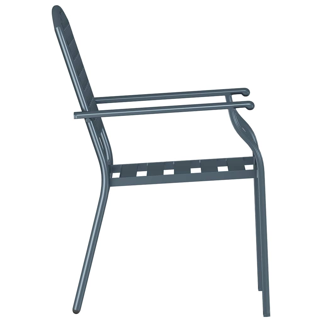 Silla de Jardín 2 pcs Antracita 56 x 65 x 89 cm Acero