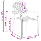 Silla de Jardín 2 pcs Antracita 56 x 65 x 89 cm Acero