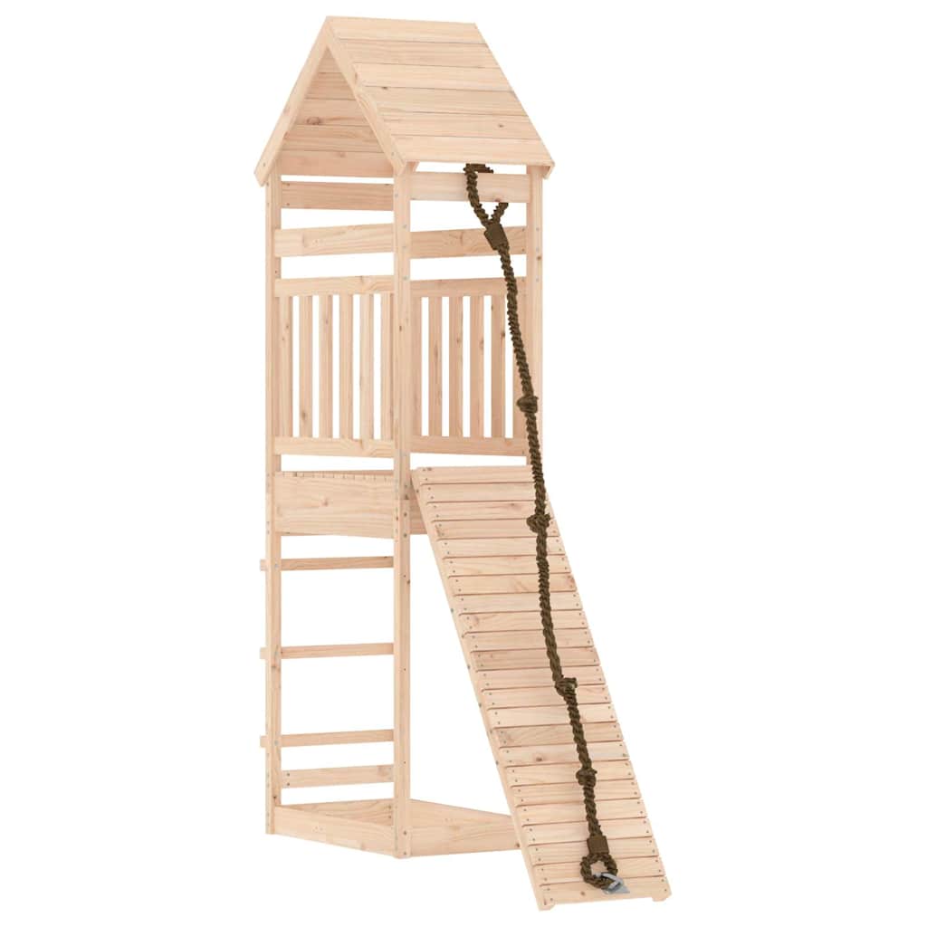 Casa de juegos con pared de escalada madera maciza pino