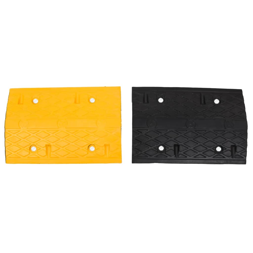 Badén de velocidad 2 uds caucho amarillo y negro 97x32,5x4 cm