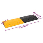 Badén de velocidad 2 uds caucho amarillo y negro 97x32,5x4 cm