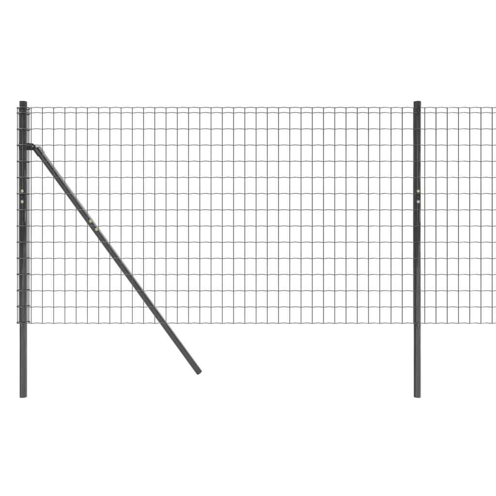Cerca de alambre de acero galvanizado gris antracita 0,8x25 m
