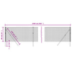Cerca de alambre de acero galvanizado gris antracita 0,8x25 m