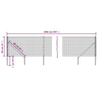 Cerca de alambre con pinchos de anclaje gris antracita 0,8x10 m