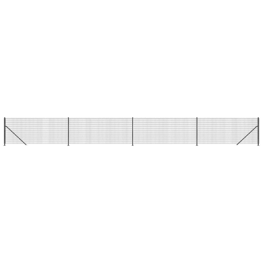 Cerca de alambre con brida gris antracita 0,8x10 m