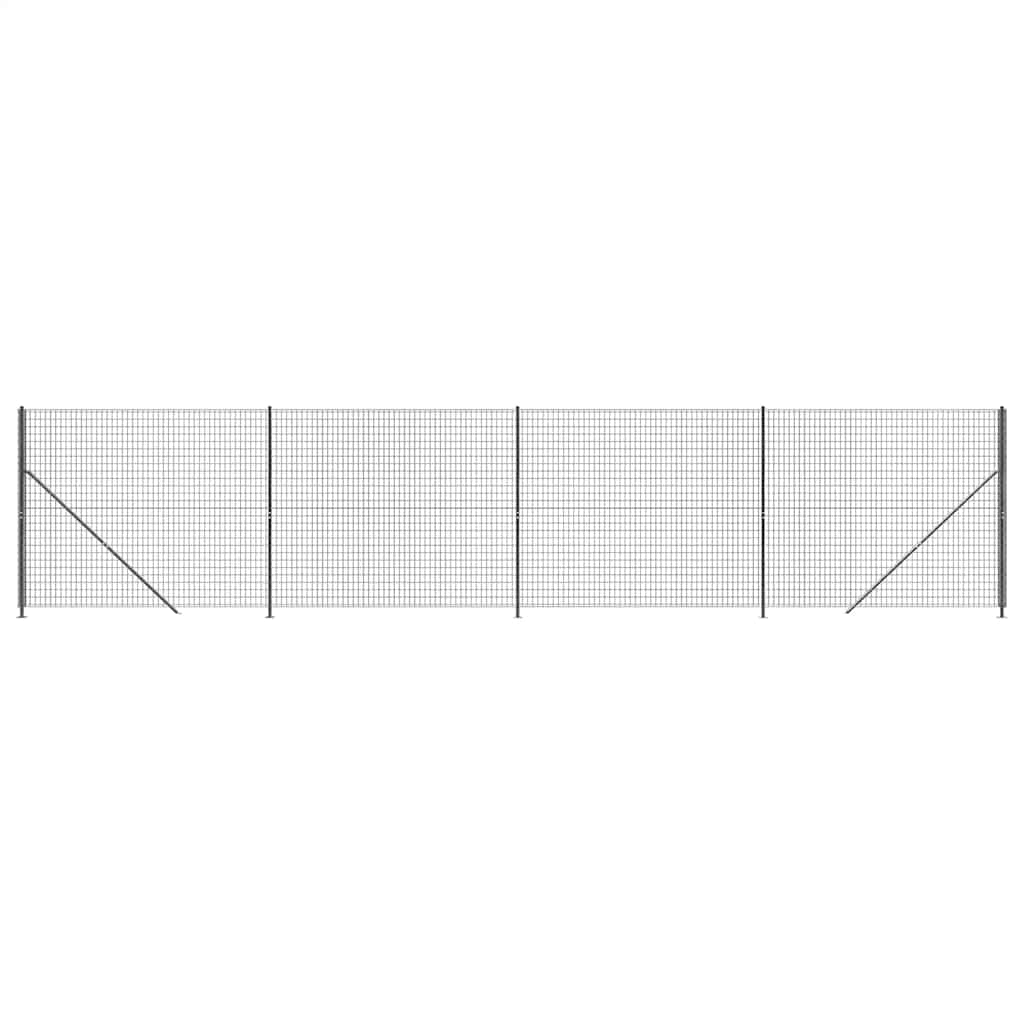 Cerca de alambre con brida gris antracita 1,4x10 m