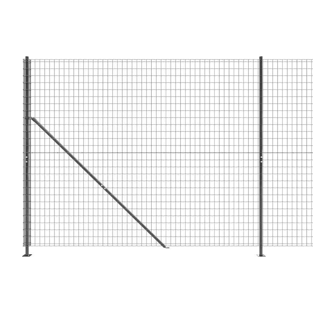 Cerca de alambre con brida gris antracita 1,4x10 m