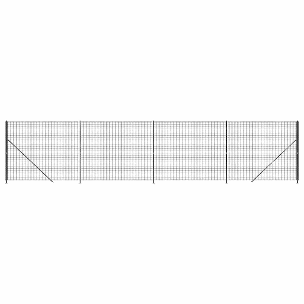 Cerca de alambre con brida gris antracita 1,6x10 m