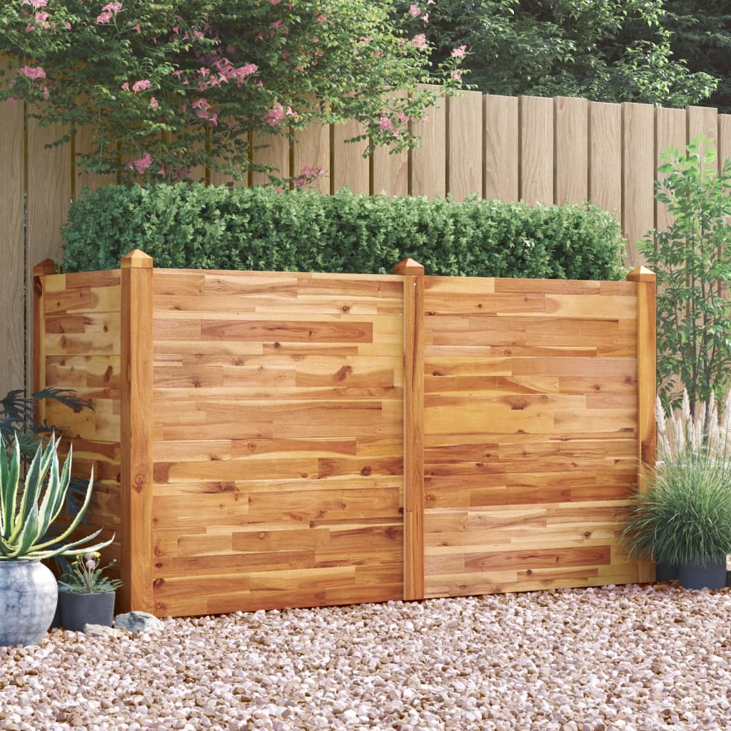 Jardinera arriate madera maciza acacia 160x60x44 cm
