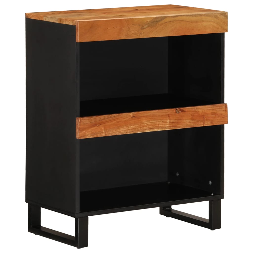 Armario auxiliar madera maciza de acacia 60x33x75 cm