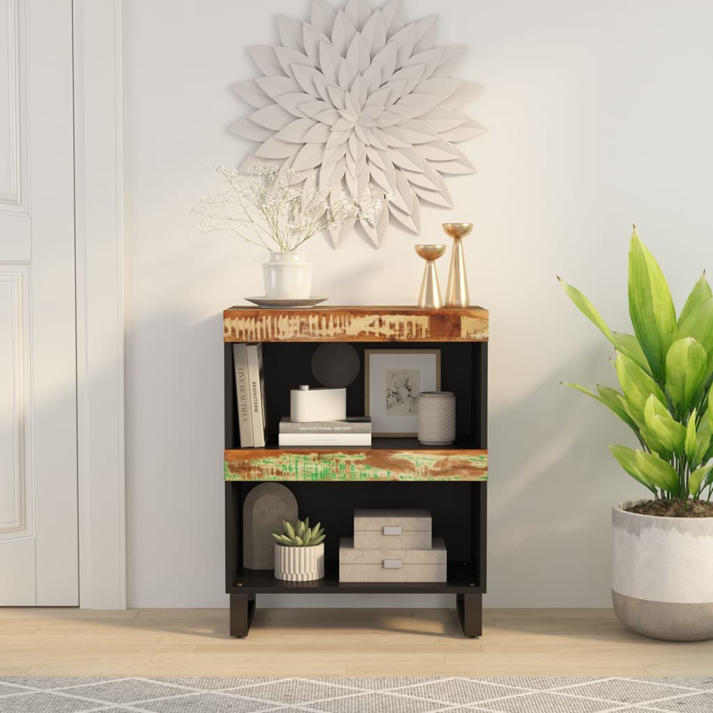 Armario auxiliar madera maciza reciclada 60x33x75 cm